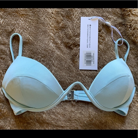 White Fox Bikini Top, Baby Blue - Picture 1 of 5